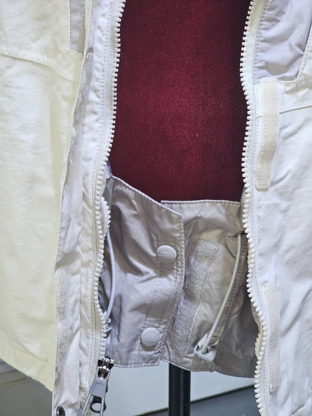 The North Face Womens Beige Blue Color Block Hyvent Windbreaker Jacket Sz M 2627 - Picture 7 of 13